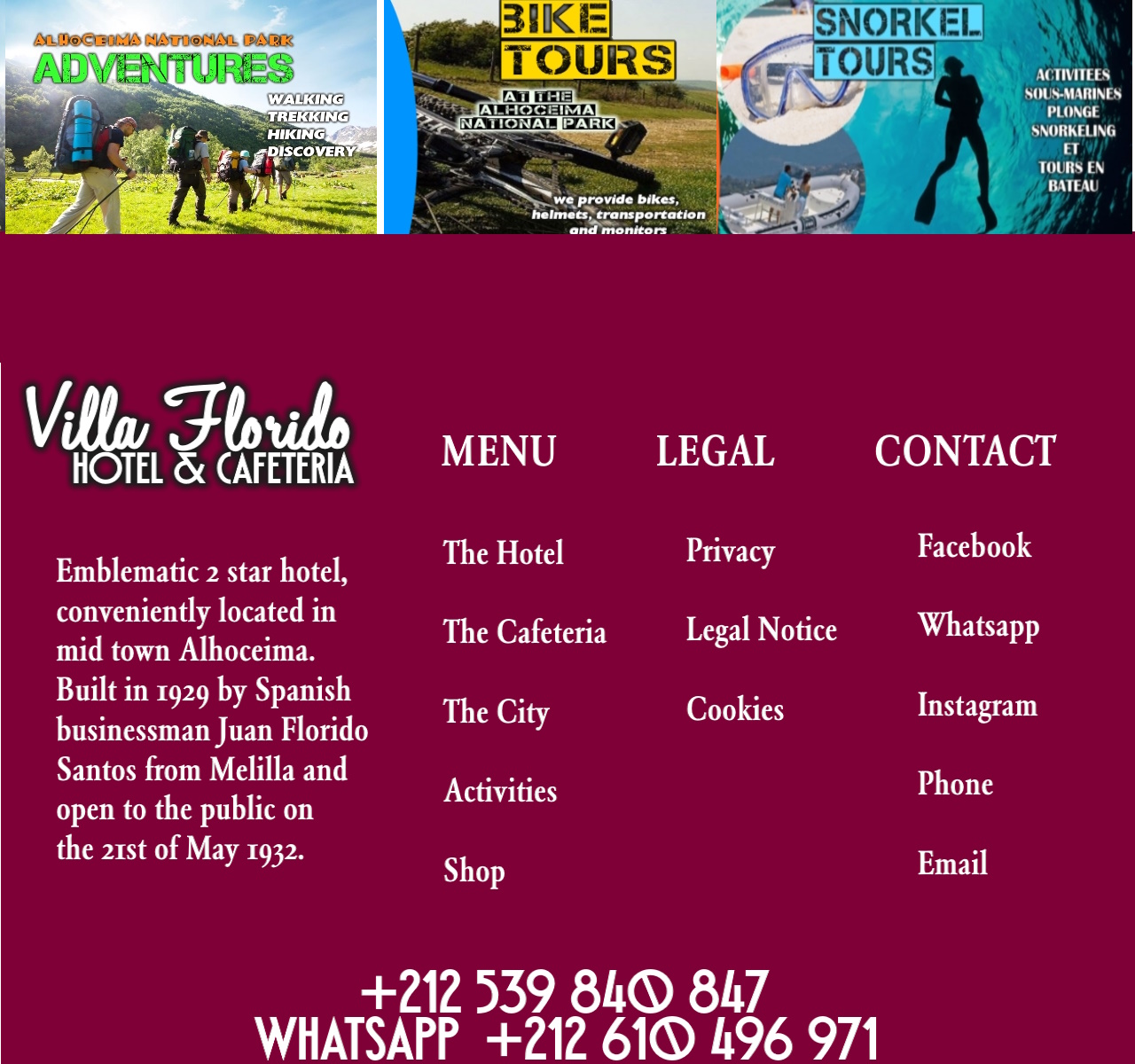menu legal contact